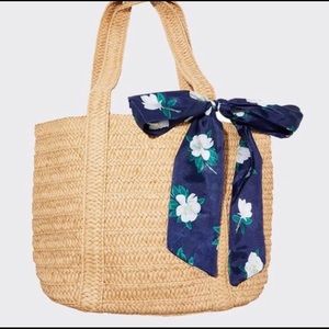 Draper James straw bag with scarf